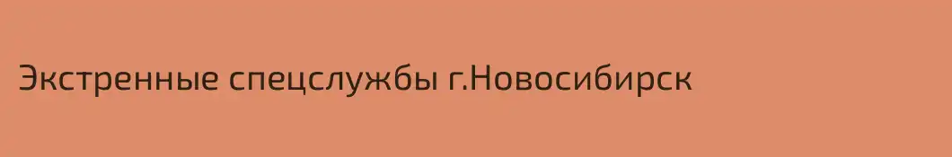 Экстренные спецслужбы г.Новосибирск
